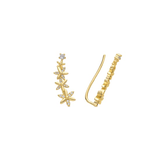 Luxenter Ohrringe mit 18-karätigem Gelbgold-Finish und funkelndem Zirkonia – Anah - Image 1