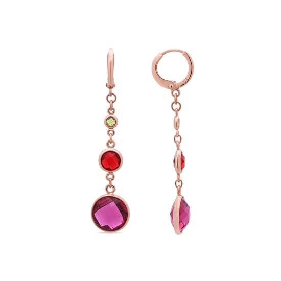 Luxenter Ohrringe aus Metalllegierung und mehrfarbigem Zirkonia, gefertigt in 18-karat-Roségold – Huis - Image 1