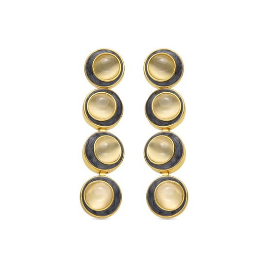 Luxenter Ohrringe mit Katzenaugen, 18 Karat vergoldet – Nawil - Image 1