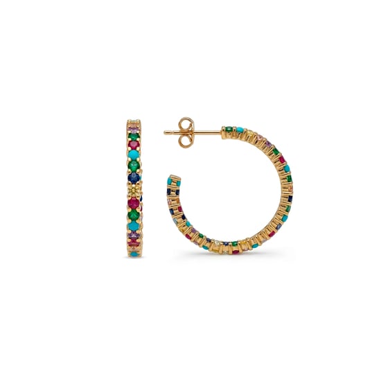 Luxenter Multicolor Zirconia Ohrringe in 18 Karat Gelbgold - Balgil - Image 1