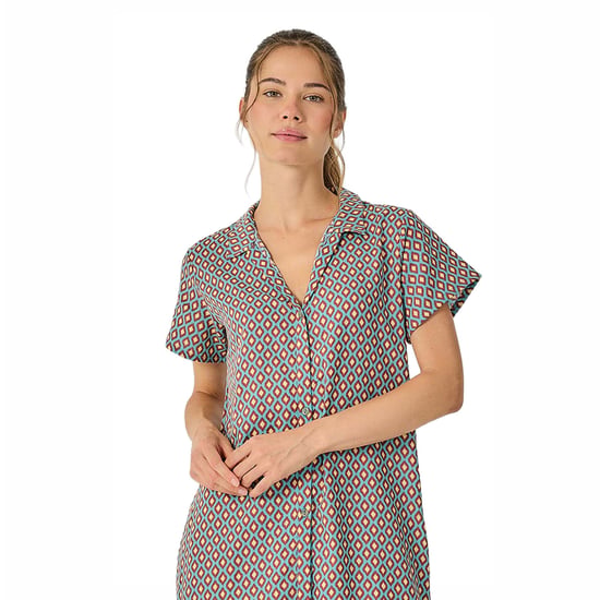 Damen Sommer Lange Kurzarm Nachthemd JJB39 - Image 2