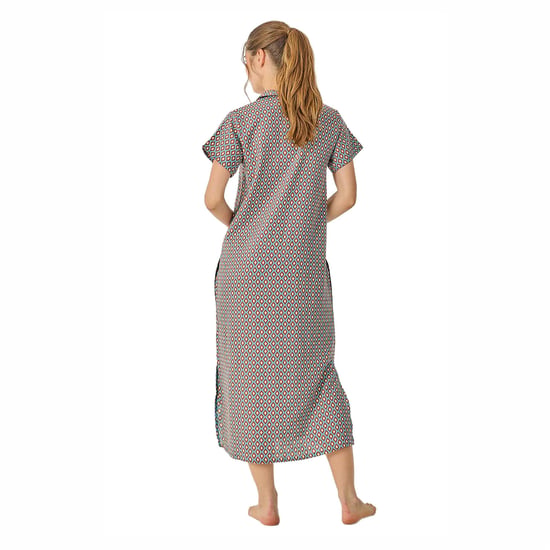 Damen Sommer Lange Kurzarm Nachthemd JJB39 - Image 3