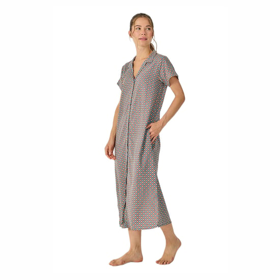 Damen Sommer Lange Kurzarm Nachthemd JJB39 - Image 4