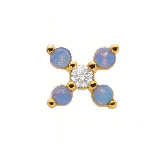Luxenter Piercing aus Zirkonia mit 18 Karat Gelbgold-Finish – Acano - Image 1