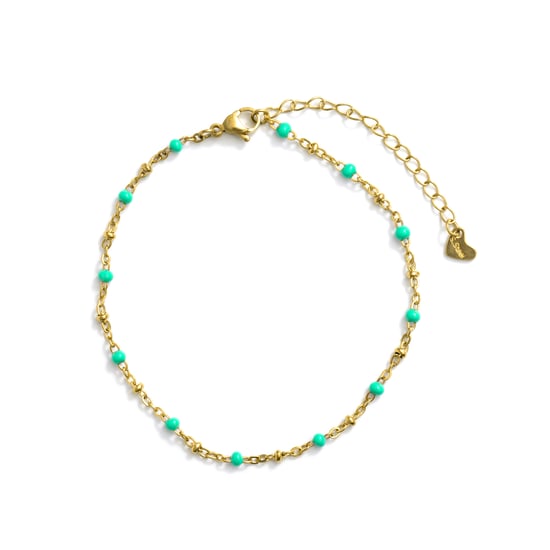 Luxenter-Armband aus Metalllegierung und grün lackiert, mit 18-karat-Gelbgold – Basor - Image 3