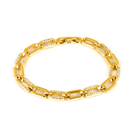 Luxenter Armband mit funkelnden Zirkonia-Steinen, 18 Karat Gelbgold-Finish – Asgoth - Image 1
