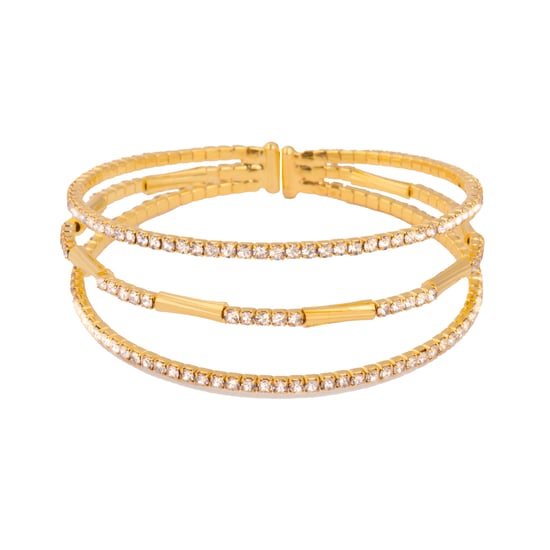 Luxenter Armband mit funkelnden Zirkonia-Steinen, 18 Karat Gelbgold-Finish – Amlok - Image 1
