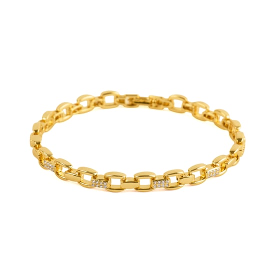 Luxenter Armband aus funkelnden Zirkonia-Steinen, veredelt mit 18 Karat Gelbgold – Yaris - Image 1