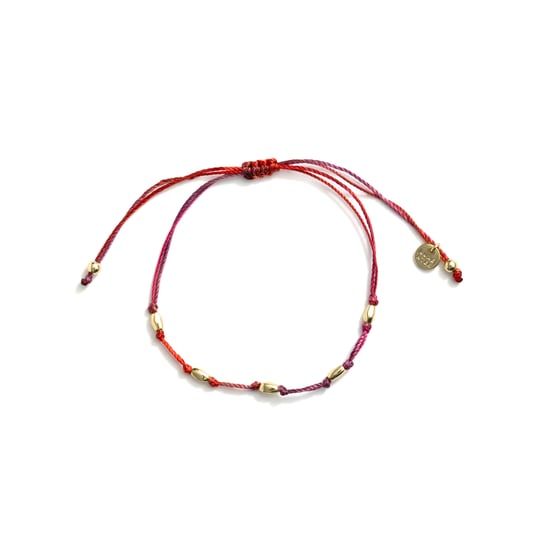 Luxenter-Armband aus Legierungsmetall und lila Baumwolle, gefertigt in 18-karat-Gelbgold – Buawe - Image 3