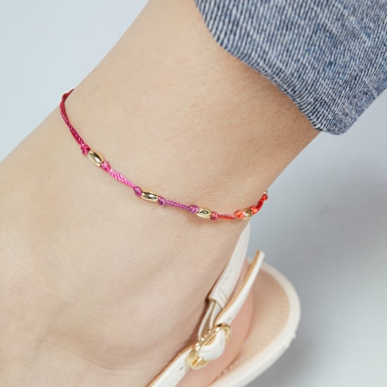 Luxenter-Armband aus Legierungsmetall und lila Baumwolle, gefertigt in 18-karat-Gelbgold – Buawe - Image 4