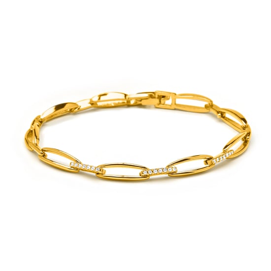 Luxenter Armband mit funkelnden Zirkonia-Steinen, 18 Karat Gelbgold-Finish – Thylo - Image 1