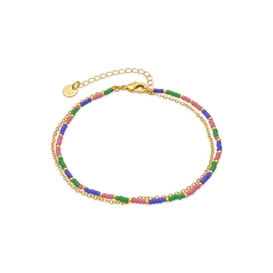 Luxenter-Armband aus Metalllegierung und lila Kristall, gefertigt in 18-karat-Gelbgold – Zasau - Image 1