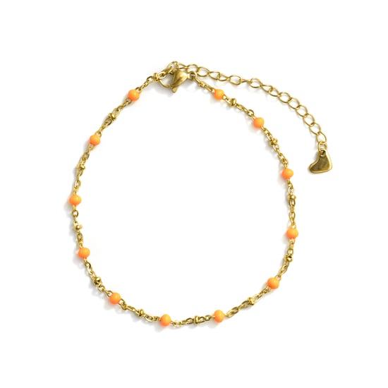 Luxenter-Armband aus Metalllegierung und orangelackiert, lackiert in 18-karat-Gelbgold – Basor - Image 3