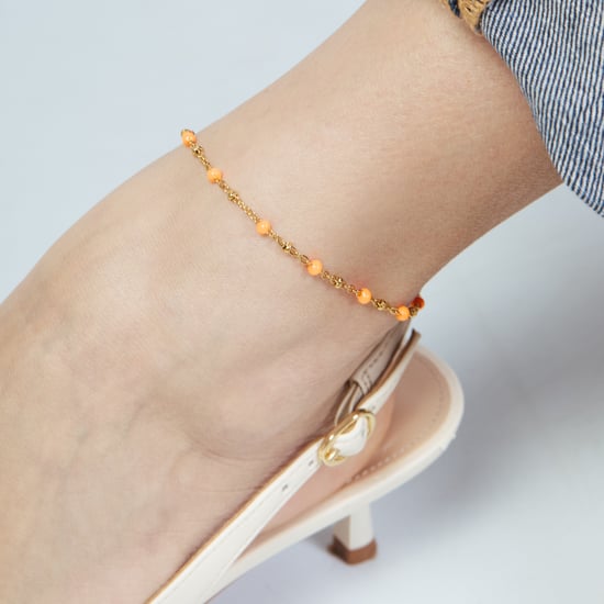 Luxenter-Armband aus Metalllegierung und orangelackiert, lackiert in 18-karat-Gelbgold – Basor - Image 4