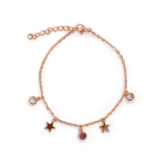 Luxenter-Armband aus Metalllegierung und mehrfarbigem Zirkonia, verarbeitet in 18-karat-Roségold – Sadria - Image 3