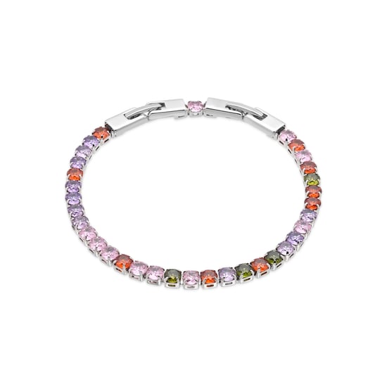 Luxenter-Armband aus Metalllegierung und mehrfarbigem Zirkonia in Rhodium - Frede - Image 1