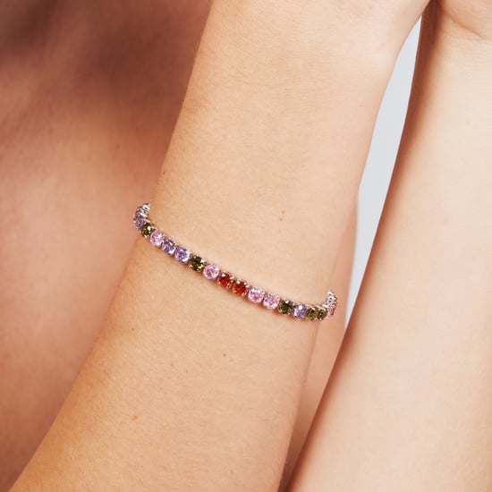 Luxenter-Armband aus Metalllegierung und mehrfarbigem Zirkonia in Rhodium - Frede - Image 4