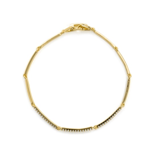Luxenter Armband aus brillantem Metall mit Zirkonia, 18 Karat Gelbgold-Finish – Ranme - Gold - Image 2