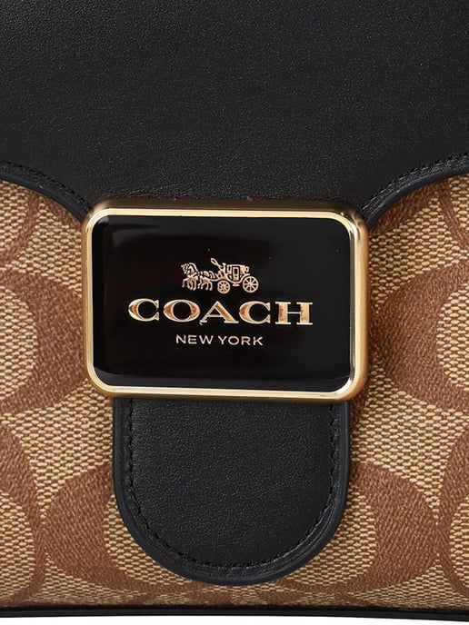 Coach Umhängetasche Gold/Khaki Schwarz Multi - Image 5