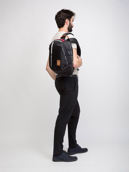 Momo Design Rucksack Schwarz Dunkel/Cuoio - Image 4