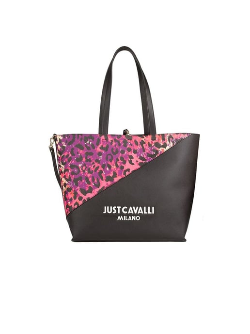 Just Cavalli Einkaufstasche Fuchsia Mehrfarbiger Druck - Image 1