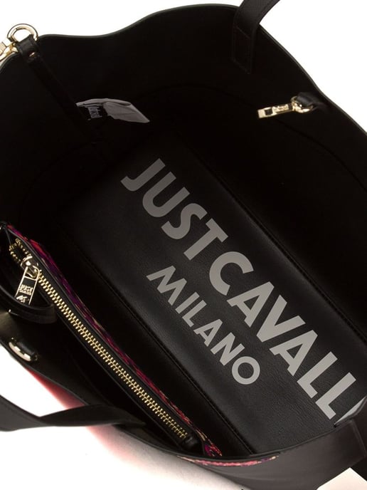 Just Cavalli Einkaufstasche Fuchsia Mehrfarbiger Druck - Image 4
