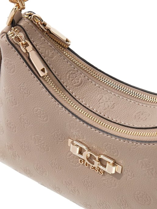 Guess Schultertasche Dunkel Taupe Logo - Image 4