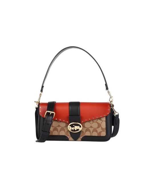 Coach Schultertasche Gold/Khaki/Terrakotta - Image 1