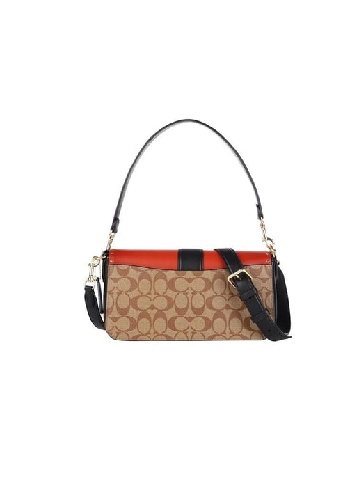 Coach Schultertasche Gold/Khaki/Terrakotta - Image 3