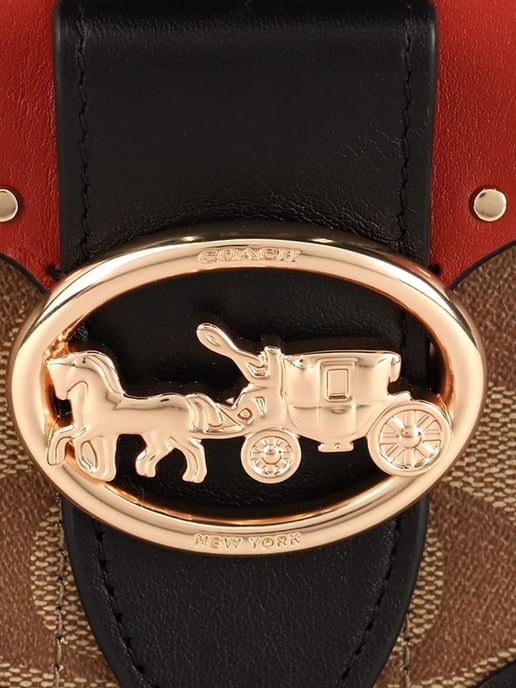 Coach Schultertasche Gold/Khaki/Terrakotta - Image 5