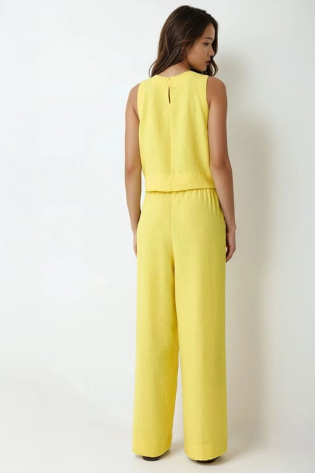 Leinengefühl Bluse & Elastischer Taillenbund Hosen Zweiteiliges Set - Image 2
