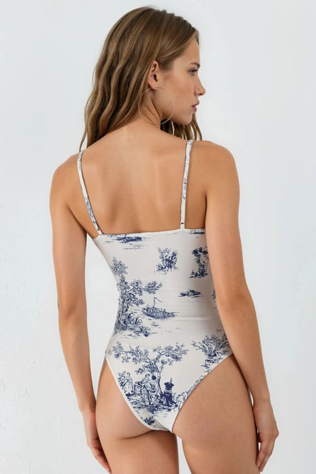 V-Ausschnitt gemusterter Body - Image 3