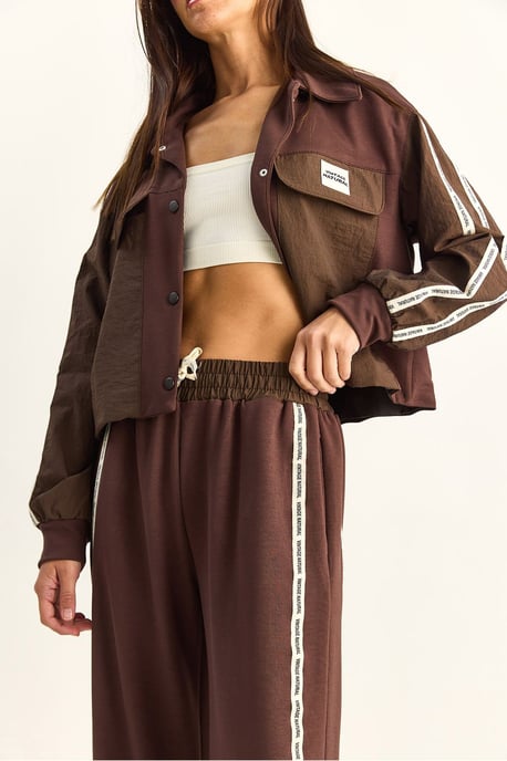 Gestreiftes Hemdblusenjacken- und Hose mit weitem Bein Set - Image 6