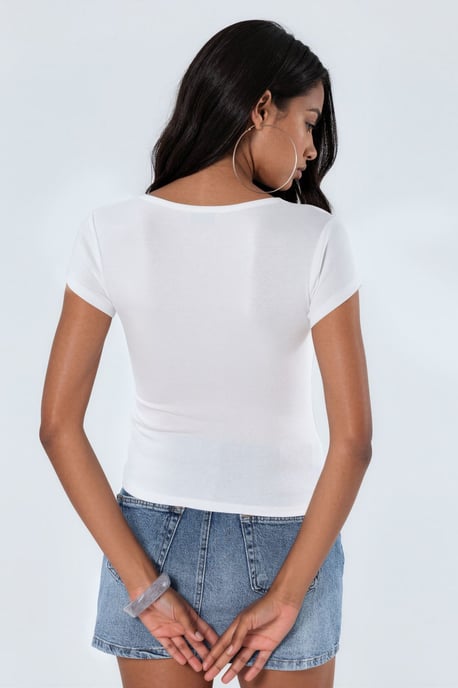 V-Ausschnitt Modal-Baumwollmischung Bluse - Image 2