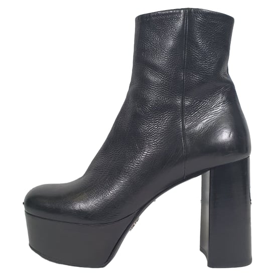 Prada Plateau-Stiefeletten aus schwarzem Leder - Image 3