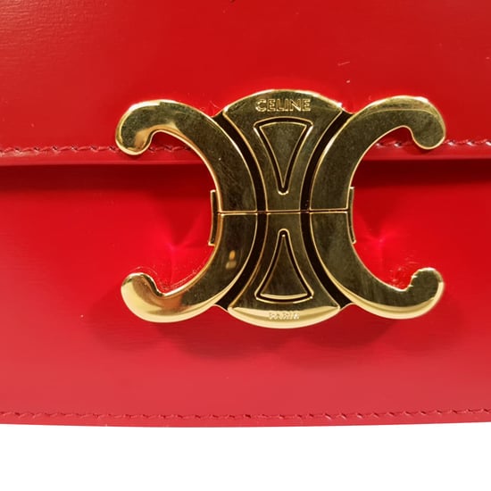 Celine Klassische Triomphe Tasche aus rotem Leder - Image 6