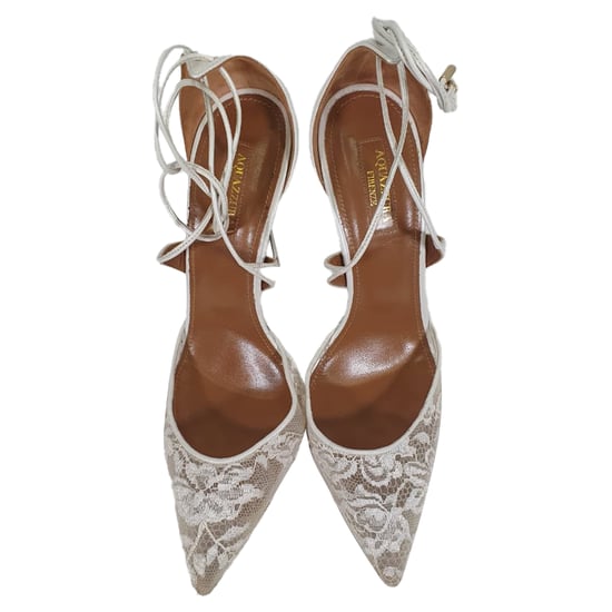 Aquazzura Matilde Spitzenbrautschuhe aus weißem Polyester - Image 5