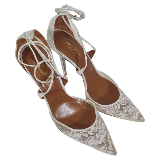 Aquazzura Matilde Spitzenbrautschuhe aus weißem Polyester - Image 6