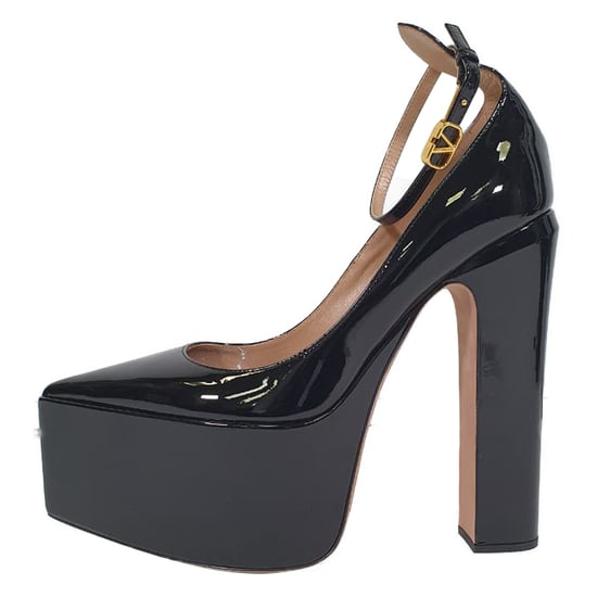 Valentino Garavani Tan-Go 165 Plateau-Pumps aus schwarzem Lackleder - Image 4