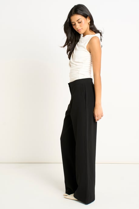Schwarze taillierte Hose mit weitem Bein - Image 3