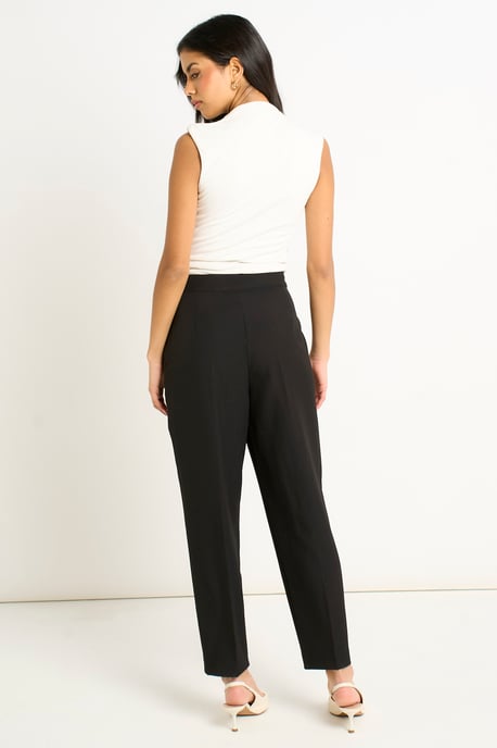 Schwarze taillierte Hose mit weitem Bein - Image 4