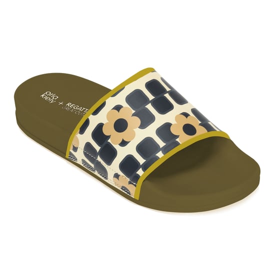 Regatta - "Orla Kiely" Riesige Quadratische Blume Badesandale für Damen (Schwarz/Weiß) - Image 1