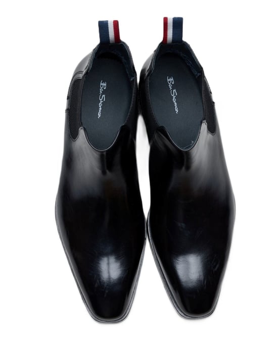 Ben Sherman Kendrick Leder Herren Schwarze Stiefel - Image 3