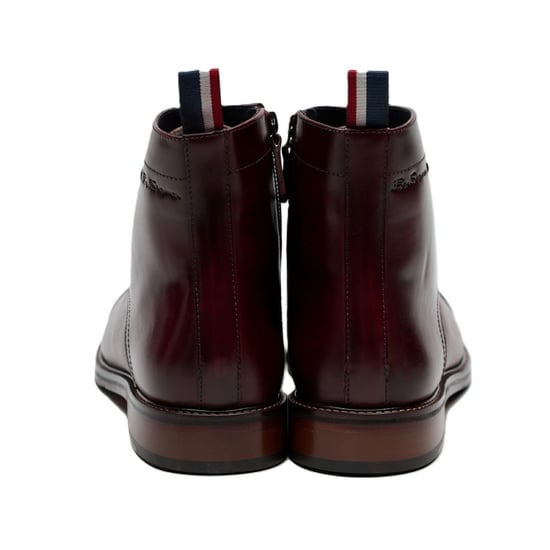 Ben Sherman Harrington Brush Off Leder Herren Bordeaux Stiefel - Image 4