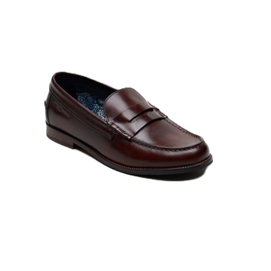 Ben Sherman Sid Brush Off Leder Herren Braune Penny Loafers - Image 2