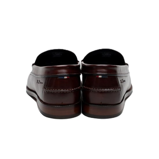 Ben Sherman Sid Brush Off Leder Herren Braune Penny Loafers - Image 4