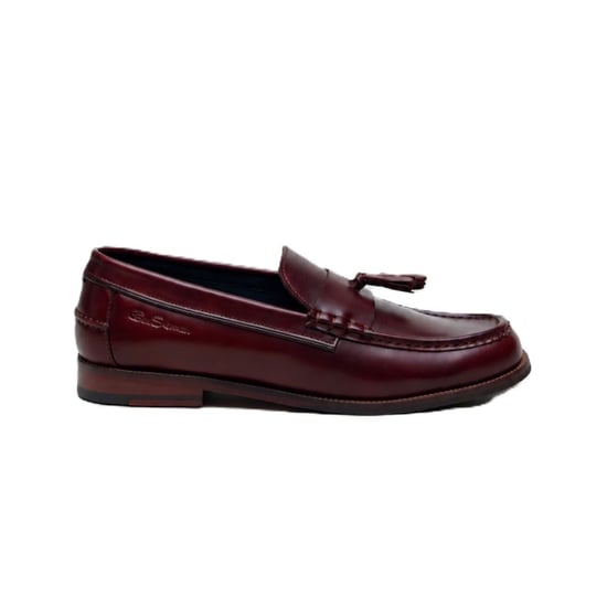 Ben Sherman Sid Pinselabzug Leder Herren Burgunder Quasten Slipper - Image 2