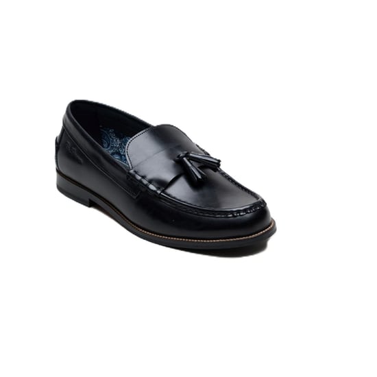 Ben Sherman Sid Brush Off Leder Herren Schwarze Quasten Slipper - Image 2