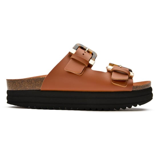 V.gan Vegane Pflaumen-Fußbett-Sandalen mit Schildpatt-Design - Image 1