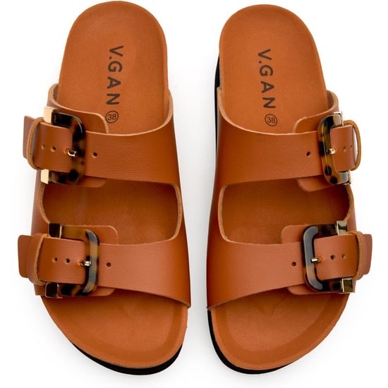 V.gan Vegane Pflaumen-Fußbett-Sandalen mit Schildpatt-Design - Image 2